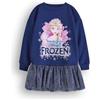 Disney Frozen Girls Vestito Maglione | Felpa Princess Elsa per Bambini con Gonna in Tulle Scintillante in Blu Navy |Merce Regalo Bambini