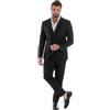 Giosal Abito Uomo Doppiopetto Quattro Bottoni Vestito Elegante Completo Smoking Rever Sciallato Raso Tinta Unita Vari Colori (IT, Numero, 50, Regular, Regular, Nero)
