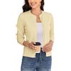 BERESIA Cardigan Donna Maglia con Bottoni Golfino Girocollo Manica Lunga Giacca Cappotto Elegante, Giallo Chiaro S
