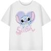 Disney Lilo & Stitch Heart Bubble T-Shirt Bianca a Maniche Corte per Bambini | T-Shirt Grafica a Forma di Bolla a Forma di Cuore | Camicia Stitch Character | Abbigliamento Carino per Bambini
