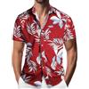 Danfiki Camicia Hawaiana Uomo a Maniche Corte Collo Button-Down Stampa Fiori