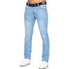 989Zé ENZO Jeans Uomo Pantaloni Casual Cotone Regular Fit con Cintura EZ384 Azzurro 34W / 30L