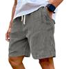 Generico Bermuda Uomo Estivi con Tasche con Coulisse Velluto A Coste Tinte Unite - Costumi Uomo Pantaloncini Casual Morbido Vintage Classic, Shorts Sportiva Vacanze Spiaggia Grigio Scuro XL