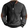 Kobilee Felpa Uomo XXXL, Maglione Uomo Firmato Maglione Eleganti Casual in Cashmere Cappotti Pullover Uomo Calda e Mezza Zip Felpa 3D Stampato Manica Lunga Autunno e Inverno per Uomo