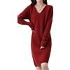 Disimlarl Elegante 100% lana merino scollo a V casual maglione abito da donna