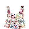 RWGSNB Gilet Donna, Canotta Donna all'Uncinetto Motivo Traforato Ricamo Floreale Colorato Senza Maniche Canotta Estiva Boho Copricostume Spiaggia Vacanze Mare Bianco XS