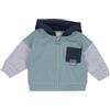 Chicco, Cardigan con zip e cappuccio in felpa garzata per neonato, Verde