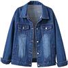 MJGkhiy Giacca Donna In Jeans Curvy Maniche Lunghe Giubbino Jean Elegante Strappati Giacche Corta Retro Moda Button Up Denim Jacket Autunno Primavera