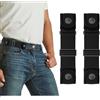 VONMELLI No Buckle Belts for Men Women, 2 Pack Buckless Stretchy Side Belts Adjustable Invisible Belt for Jeans Pants