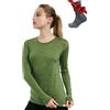 Merino.tech Maglia Termica Donna Lana Merinos - 100% Lana Merino + Calzini