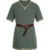 Caxndycing Tunica medievale da uomo tunica LARP Knight camicia rock robe cosplay costume Halloween festa medievale costume vichingo rinascimentale colletto alto camicia