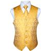 HISDERN Set di gilet e cravatta jacquard floreali classici da uomo in paisley floreale e tasca quadrata