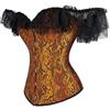Hengzhifeng Bustino Corsetto Donna Halloween con Maniche Pizzo XL Giallo