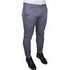 Evoga Pantaloni Uomo Casual Principe di Galles Quadri Eleganti Slim Fit (IT, Numero, 46, Regular, Regular, Grigio)