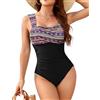 UMIPUBO Costume da Bagno Intero Donna Contenitivo Modellante Pieghe Curvy Pancia Tiranti Larghi per Seno Grande Mare Swimsuit con Coppe Costumi Interi