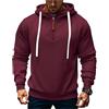 EndoraDore Felpa Invernale da Uomo con Cappuccio a Maniche Lunghe Casual con Zip a Un Quarto Sportiva Pullover
