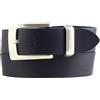 BELTINGER Cintura firmata in pelle bovina pieno fiore con passante in metallo 4 cm | Cintura in denim per donna uomo 40mm | Navy 120cm