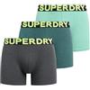 Superdry Boxer da uomo in confezione da 3, Triplo verde/neon, M