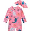 WYTbaby Costume da bagno per bambini, protezione UV, con bottoni, monopezzo, a maniche lunghe, per bambini da 3 mesi a 3 anni