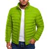 Generico Piumino Uomo Tinte Unite, Giubbotto Termico Uomo Collo Alto Senza Cappuccio Cerniera, Piumini Sportiva - Giubbotti Montagna Classic Verde Fluorescente 3XL