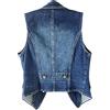 IQYU Gilet di jeans da donna, blu, senza maniche, oversize, taglie forti, in denim, con borchie, elegante giacca di jeans Destroyed, senza maniche, giacca estiva leggera, Blu, L