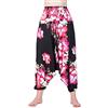 PANASIAM Pantaloni Aladino Batik Donna - 2 in 1 Harem & Tuta | Pantaloni yoga a cavallo basso, stile Goa, boho, pantaloni estivi leggeri, 100% viscosa