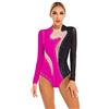 TiaoBug Donna Balletto Body da Danza Classica Moderna Abito da Ginnastica Pattinaggio Artistico Tank Leotard con Strass Costumi di Danza Jazz Samba Ballo Latino Jumpsuit Nero&Rosa S