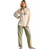 Infiore Pigiama Donna Pile Effetto Coral - Pigiama Donna Invernale Felpato e Morbido Pile (3008 CHANTIL, M)