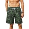 Enlision Pantaloncini da Spiaggia Uomo Motivo Mimetico Verde Bermuda da Bagno Costume da Mare Uomo Asciugatura Rapida con Fodera in Rete Tasche Vita Regolabile per Nuoto Surf Vacanze XL