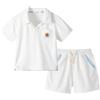 Volunboy Completo Bambino in Tessuto Spugna, Camicia con Collo Gabbiano e Pantaloncini con Vita Elastica per Spiaggia e Tempo