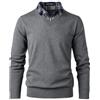 Herothorn Maglione da Uomo Maglione alla Moda Pullover Morbido al Tatto Felpa con Scollo a V e Colletto alla Coreana a Quadri o Bianco