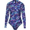 OPEIXSAYKOC Costume da bagno da donna a forma di sirena, costume da bagno con squame di pesce lucide, per carnevale, giochi di ruolo, feste a tema, viola., XL