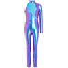 Aislor Tuta Intera da Ginnastica Artistica Bambina Monospalla Balletto Leotard Body da Pattinaggio Artistico Bodysuit Danza Classica Moterna Tutine Dancewear Blu B 9-10 anni