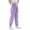 Rolanko Pantaloni Hip Hop per Ragazze, Pantaloni Cargo Elasticizzati per Bambini Jogger per Streetwear e Danza