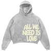 Generisch Felpa con cappuccio Y2k da donna e uomo All we Need is Money con stampa grafica di lettere Sweatshirt con cappuccio Oversized Hip Hop con cappuccio da partner Pullover con cappuccio per adolescenti