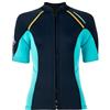 Xnihocha Maglietta da nuoto da donna, a maniche corte, tankini, 1,5 mm, in neoprene, con chiusura lampo, UPF 50+, costume da bagno
