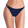 SHEKINI Bikini Slip Donna Nuoto Tronchi Triangolo Classic Pantaloni Costumi da Bagno da Donne Hipster Vita Bassa Cutout Bikini Fondo da Spiaggia（S，Blu Scuro）