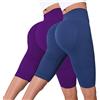 Generico 2 Pezzi Solenao Leggins Anticellulite Donna 3D Push Up Sculpture Lipedema a Compressione Controllo Graduata Estivi Leggings Anticellulite Corti Donna Sportivo Vita Alta Senza Cuciture Fitness Yoga