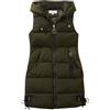 DUHGBNE Gilet da Donna Senza Maniche, Giacca Imbottita con Cappuccio di Media Lunghezza per l'autunno e l'inverno Piumino Invernale Cappuccio