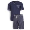 e.VIP® Jim S 675, pigiama da uomo, 100% cotone Blu marino S