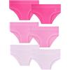 EMY Slip Bambina e Ragazza in Cotone Naturale - Confezione da 6 Pezzi Bianchi o Rosa - Morbidi, Traspiranti e Resistenti (5 Anni Strass Assortito)