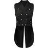 VPQILH Nuovo Gilet Gotico da Uomo, Doppiopetto Gilet Uomo Vittoriano Steampunk Frack Vest Vintage Corte Smoking Abiti da Performance Risvolto Giacca Costumi da Gentiluomo Jacquard Panciotto Halloween Costume
