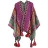 LXJLXD Elegante poncho aperto anteriore caldo scialle lavorato a maglia avvolgente per le donne morbido caldo elegante sciarpa oversize avvolgere nappe, Colore 8, Length(CM): 140*122CM