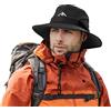 Comhats Cappello impermeabile per escursioni, golf, safari, pesca, escursionismo, cappello da pioggia UPF 50+, regolabile, pieghevole, antivento, 54-66 cm, Nero , XL