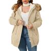 Geschallino Donna Taglie Forti 3 in 1 Parka Cappotto Zip Staccabile Caldo Pile Foderato Giacca con Rimuovi Interno
