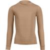 menique Maglia termica a maniche lunghe in lana merino per bambini, maglia intima da calcio per ragazzi e ragazze, per sport, sci, attività all'aperto, escursionismo, dormire, Beige, 122/128 cm