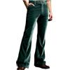RUMAOZIA Pantaloni lunghi da uomo in velluto anni '70, per carnevale, discoteca, a campana, elasticizzati, traspiranti, taglie forti, stile retrò, hippie, O verde, XL