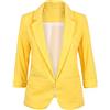 AnyuA Donna Puro Colore Casual Giacca Giacche Blazer Giallo M