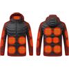 Generico Giacca Riscaldata per Uomo Donna Cappotto Tinta Unita in Cotone 15-17 Zone Riscaldamento a Doppi Controlli Giubbotto Termico Riscaldato Elettrico con USB Invernale Giubbottos Zip Unisex Oversize