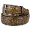 Emila Cintura uomo taupe in pelle vera da cerimonia elegante cinta artigianale classica stampa cocco coccodrillo per abito pantalone lavoro business con fibbia 3,5 cm 130 Vera Pelle Tortora